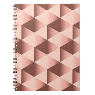 Carnet Géométrie rose : motif abstrait pâle.