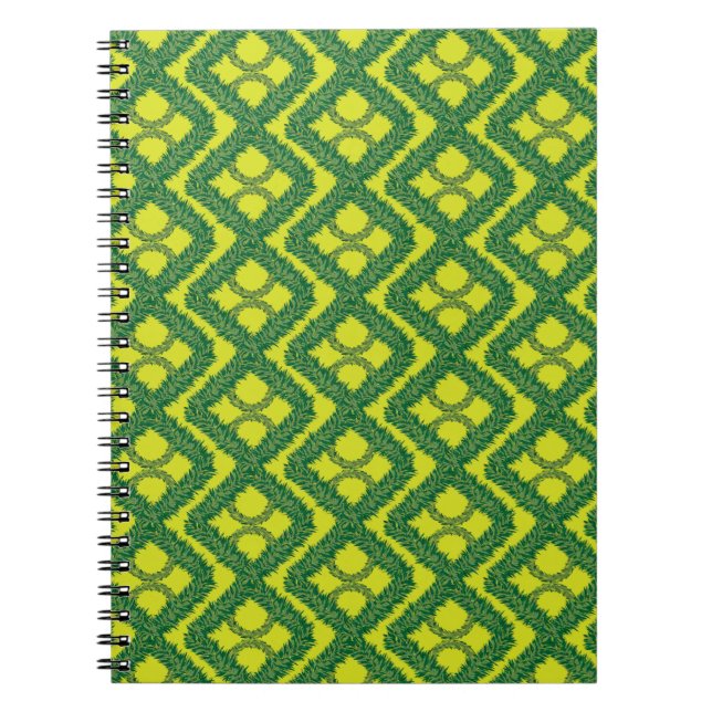 Carnet Géométrique Green Garland Carré motif de vacances (Devant)