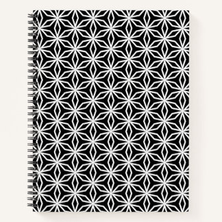 Carnet Géométrique Inspiré du Japon Noir et Blanc