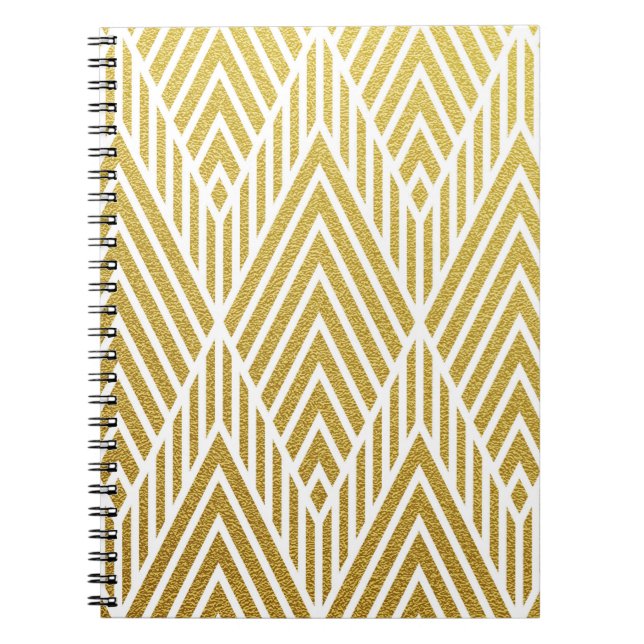 Carnet Géométrique or brillant sans couture motif (Devant)
