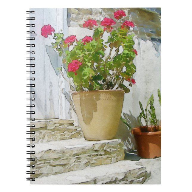Carnet Géranium de couleur rouge (Devant)