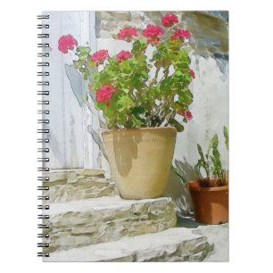 Carnet Géranium rouge d'aquarelle