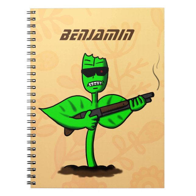 Carnet Germinator cyborg plante dessin humoristique (Devant)