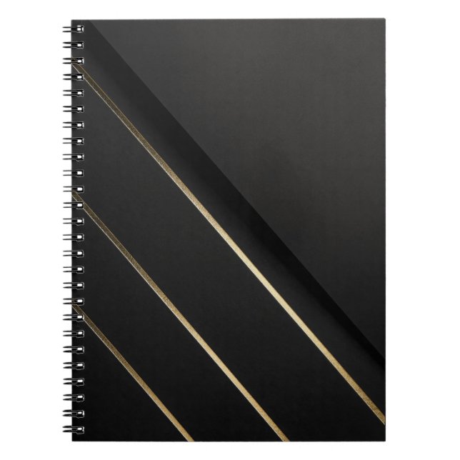 Carnet Gilded Alignment — Minimalist Black & Gold (Devant)