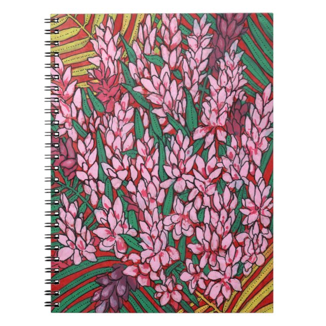 Carnet Gingembre de cône rose Alpinia Fleurs tropicales F (Devant)