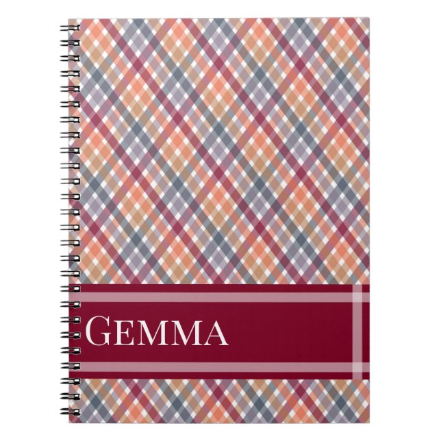 Carnet Gingham d'automne (Devant)