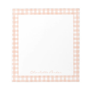 Carnet Gingham Nom Personnalisé