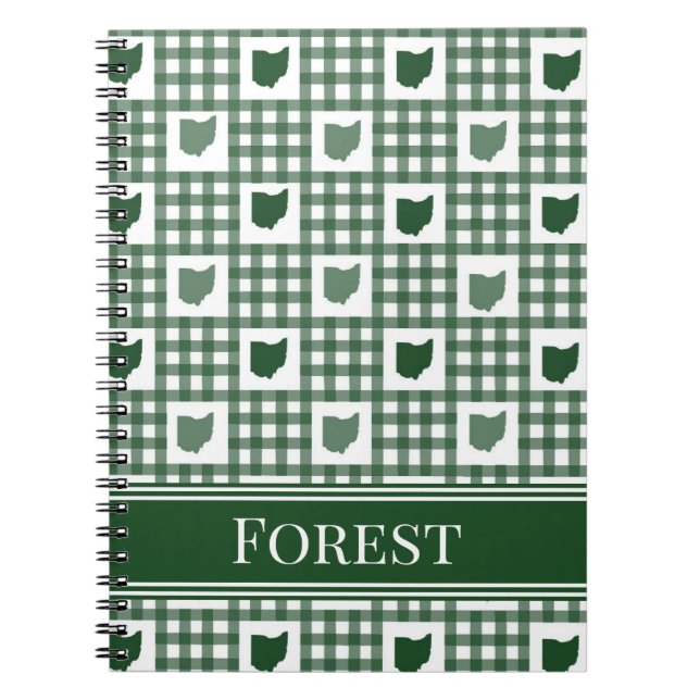 Carnet Gingham Vert de l'Ohio (Devant)