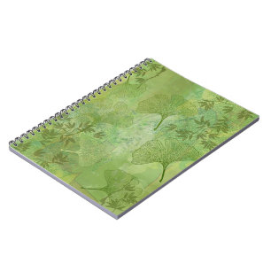 Carnet Ginkgo Feuille Foliage Vert Couleurs Arrière - pla