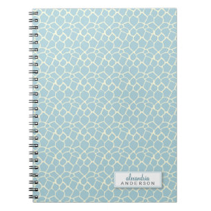 Carnet Girafe Animal Motif Custom Notebook (bleu bébé)