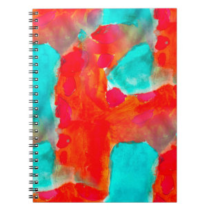 Carnet girafe sans couture, bleu, orange aquarelliste