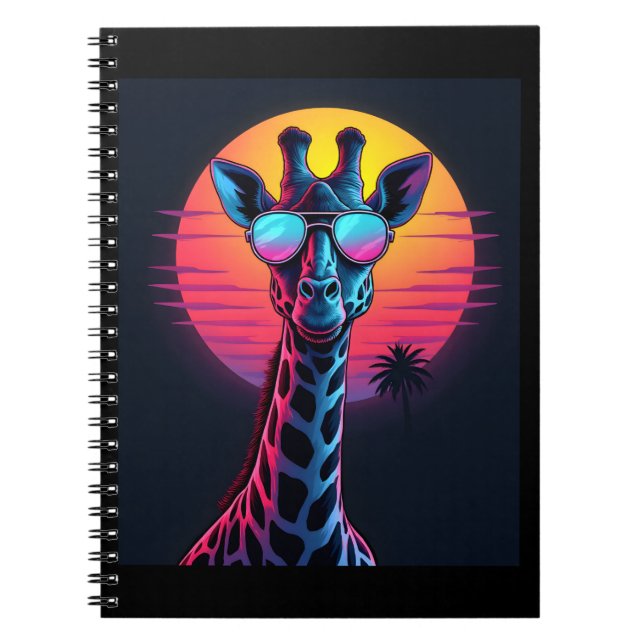 Carnet Giraffe cool En Lunettes De Soleil Sous Coucher Lo (Devant)