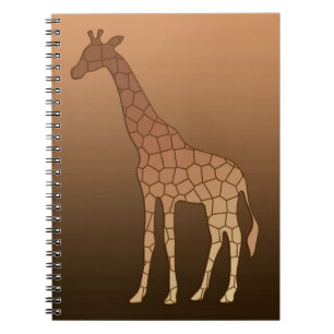 Carnet Giraffe géométrique moderne, cuivre et Brown