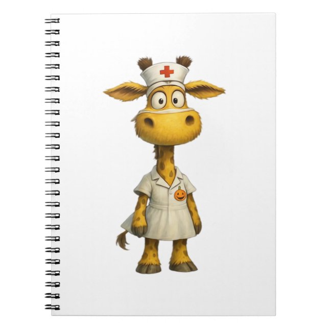 Carnet Giraffe Nurse Cartoon - Héros de soins de santé lu (Devant)