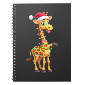 Carnet Giraffe Xmas Lighting Funny Santa Giraffe Christma