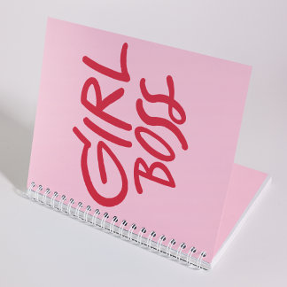 Carnet Girl Boss Bold Typography Red & Pink Feminine