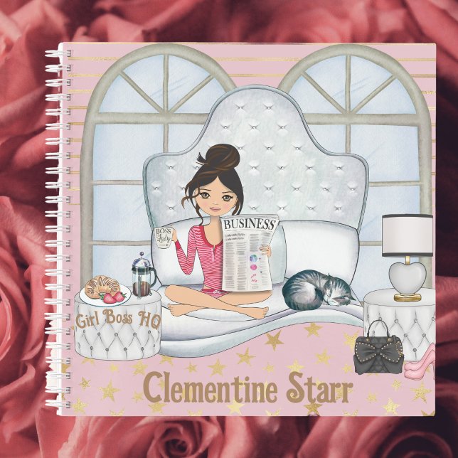 Carnet "Girl Boss HQ" Nouveau jour matin rose planner (Créateur téléchargé)