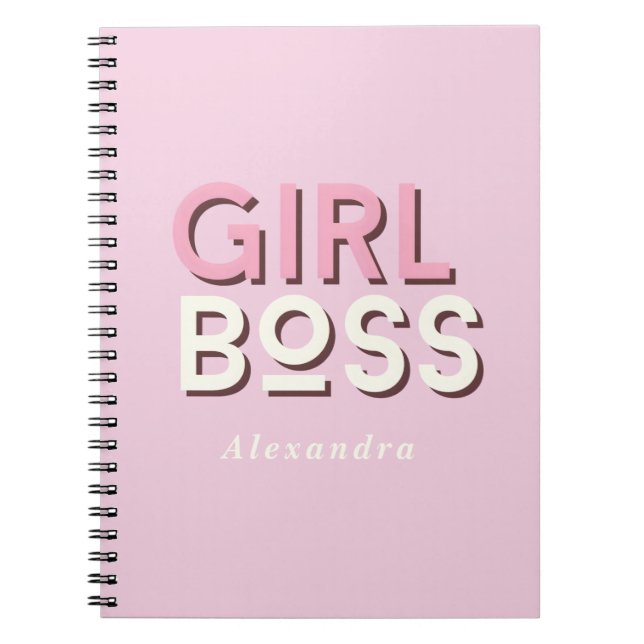 Carnet Girl Boss Retro Minimal Pink Notebook (Devant)