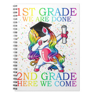 Carnet Girls 1st grade Graduation Magique Unicorn Cadeau