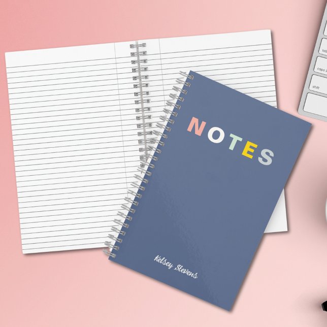 Carnet Girls Blue Monogrammed Full Name Notes (Créateur téléchargé)