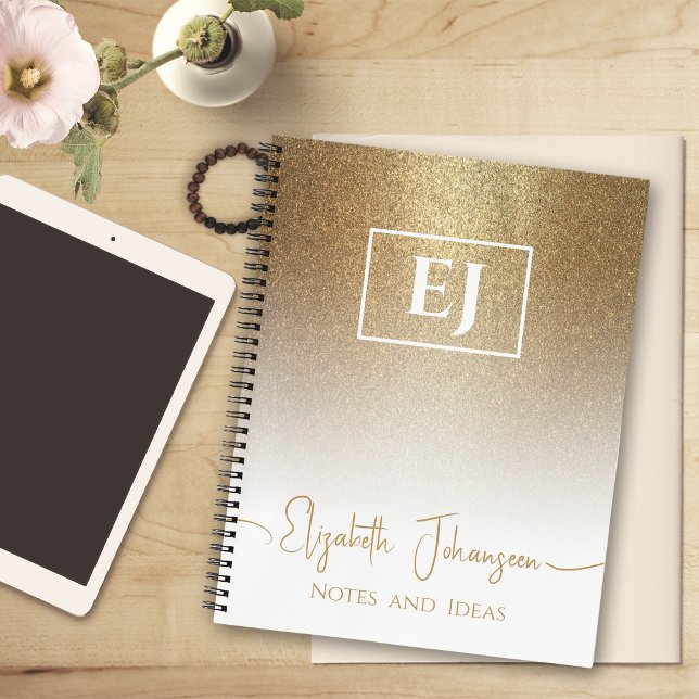 Carnet Girly Gold Parties scintillant Étincelle Blanc Chi (Créateur téléchargé)