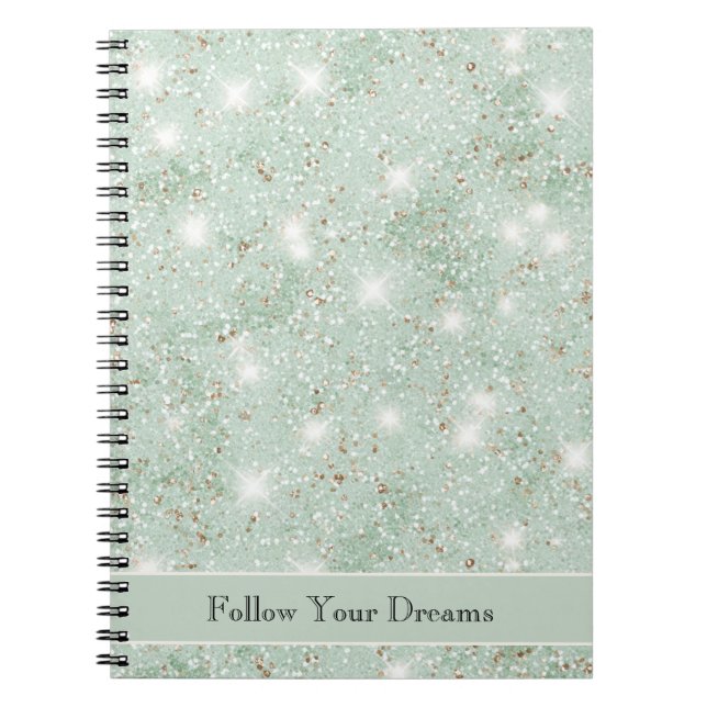 Carnet Girly Mint Glitter Dreams (Devant)