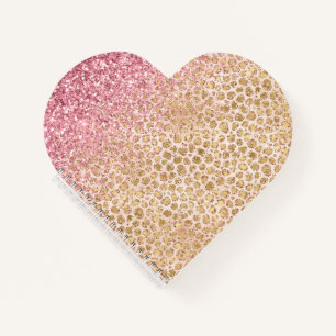 Carnet Girly Peach Gold Empreinte de léopard Parties scin