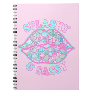 Carnet Girly Splashy & Sassy Rose Turquoise Mermaid Kiss