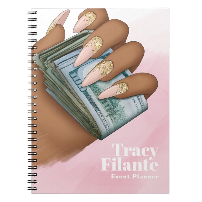 Carnet Glam Chic rose et or Millionaire Mindset (Devant)