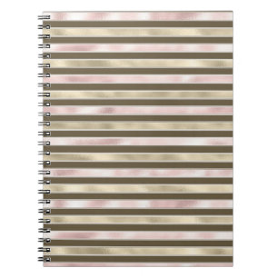 Carnet Glam Gold Blush Pink Brown stries