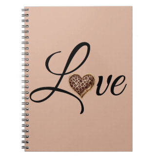 Carnet Glam Leopard Heart Love Design
