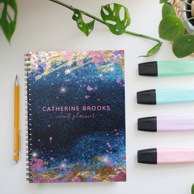 Carnet Glam moderne élégant Parties scintillant bleue Pei (Créateur téléchargé)