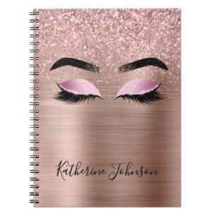 Carnet Glam Rose Gold Parties scintillant Beauté Lashes M