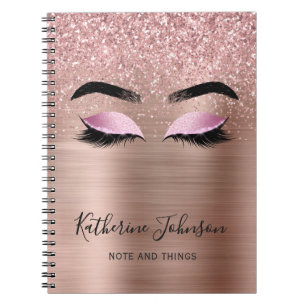 Carnet Glam Rose Gold Parties scintillant Lashes Beauté M
