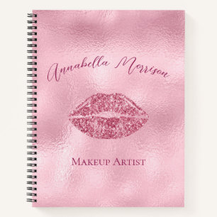 Carnet Glamorous Pink Glitter Lips