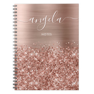 Carnet Glitter Rose Gold Glam Notes