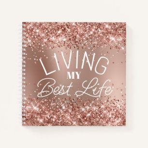 Carnet Glitterie Rose Gold Gradient Living My Best Life