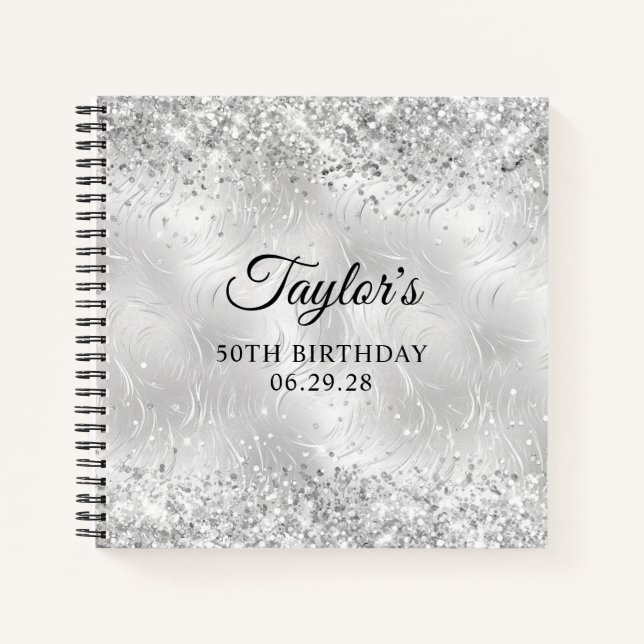 Carnet Glitterie Silver Verre givrée 50e anniversaire Inv (Devant)