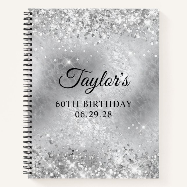 Carnet Glitterie Silver Verre givrée 60e anniversaire Inv (Devant)