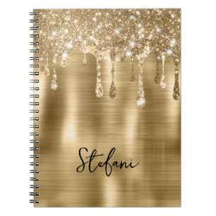 Carnet Glittery Gold Drives Deux Nom Cartes de Place