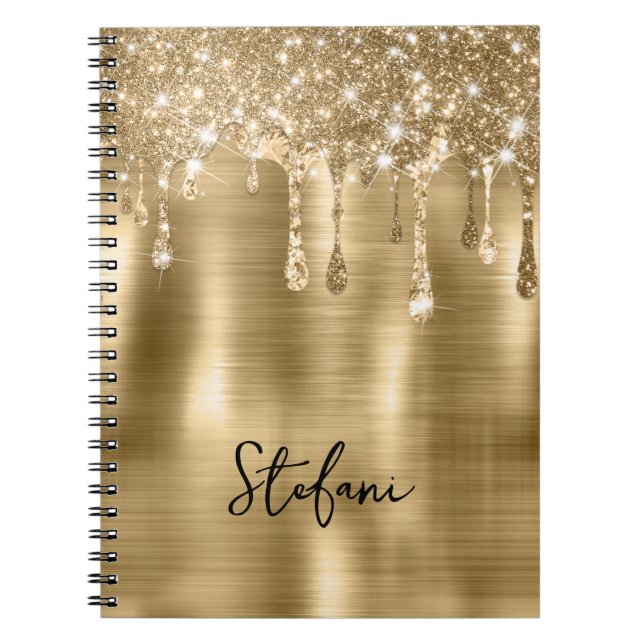Carnet Glittery Gold Drives Deux Nom Cartes de Place (Devant)