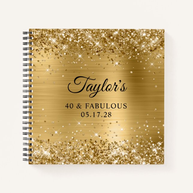 Carnet Glittery Gold Foil 40 & Fabulous Guest (Devant)