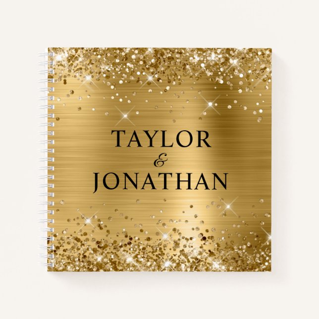 Carnet Glittery Gold Foil mariée et Mariage de chambre in (Devant)