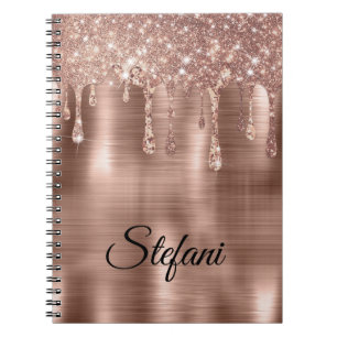 Carnet Glittery Rose Gold Drives Deux Nom Cartes de Place