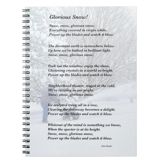 Carnet Glorieux Poème saisonnier de neige (Devant)