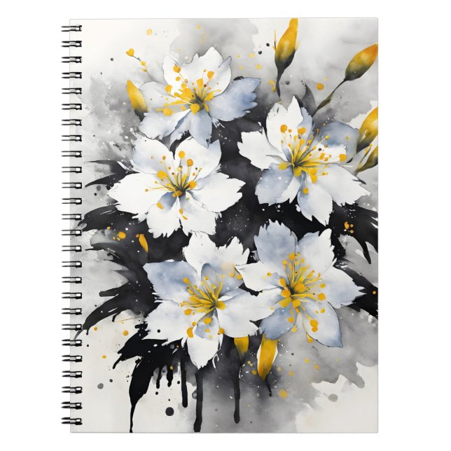Carnet Glory of the Snow - Watercolor flowers (Devant)