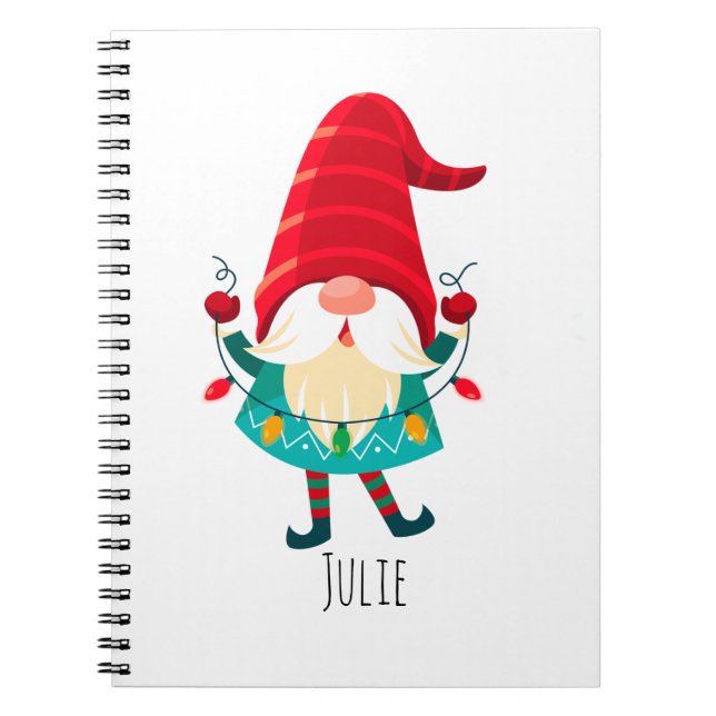 Carnet Gnome de Noël avec lumières de Noël (Devant)