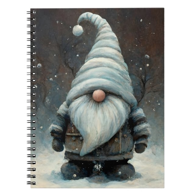 Carnet Gnome d'hiver dans une forêt de neige (Devant)