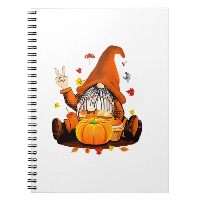 Carnet Gnomes Automne Mignonne Halloween Thanksgiving Lon (Devant)