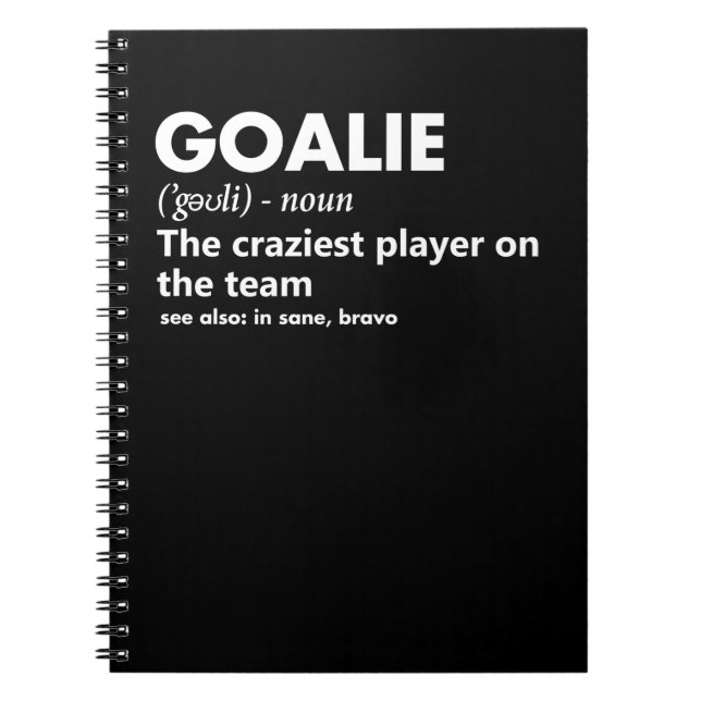 Carnet Goalie Goalkeeper Définition Football Hockey (Devant)